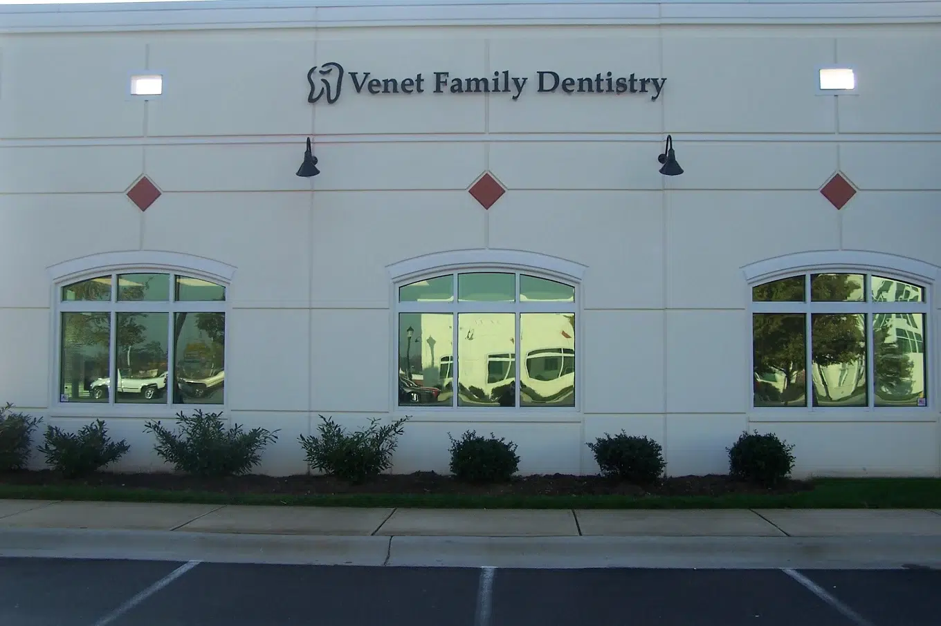 Venet Family Dentistry sign above the office entrance