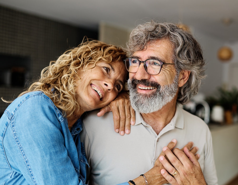 Smiling couple at home